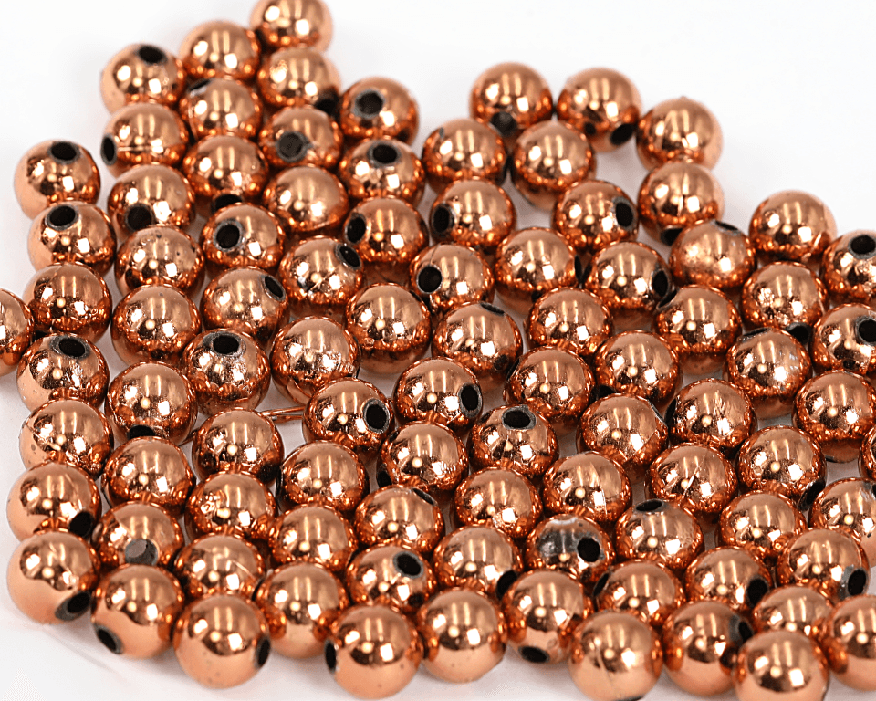 Perełki metalizowane, śr. 10mm/50g, miedziane
