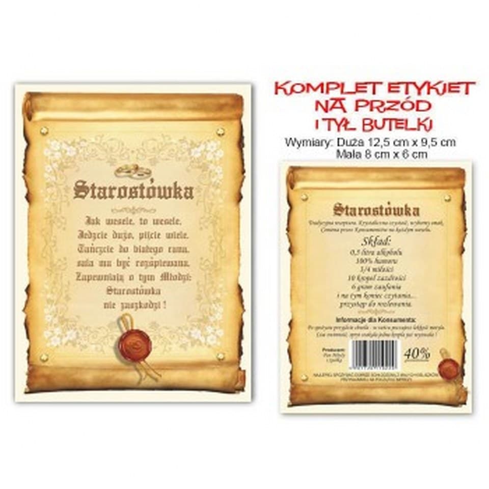 Etykietki samoprzylepne na alkohol, 25+25 szt.