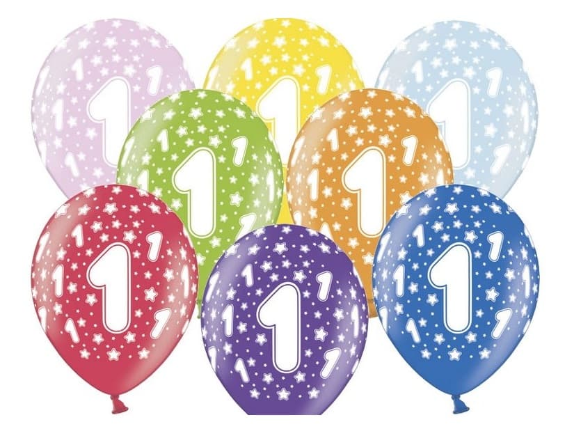 Balon urodzinowy, wys. 30 cm, cyfra 1