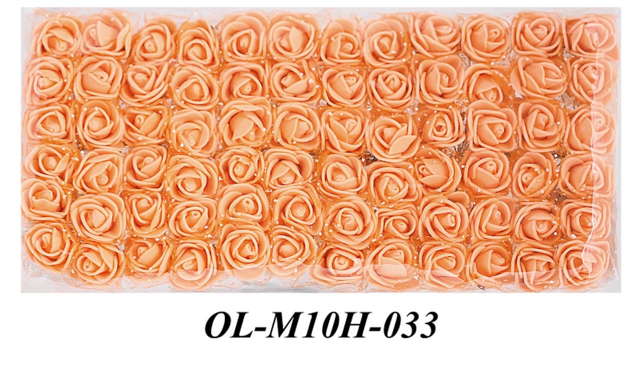 Piankowe kwiaty z tiulem śr.2,5cm/6x12szt, łosoś