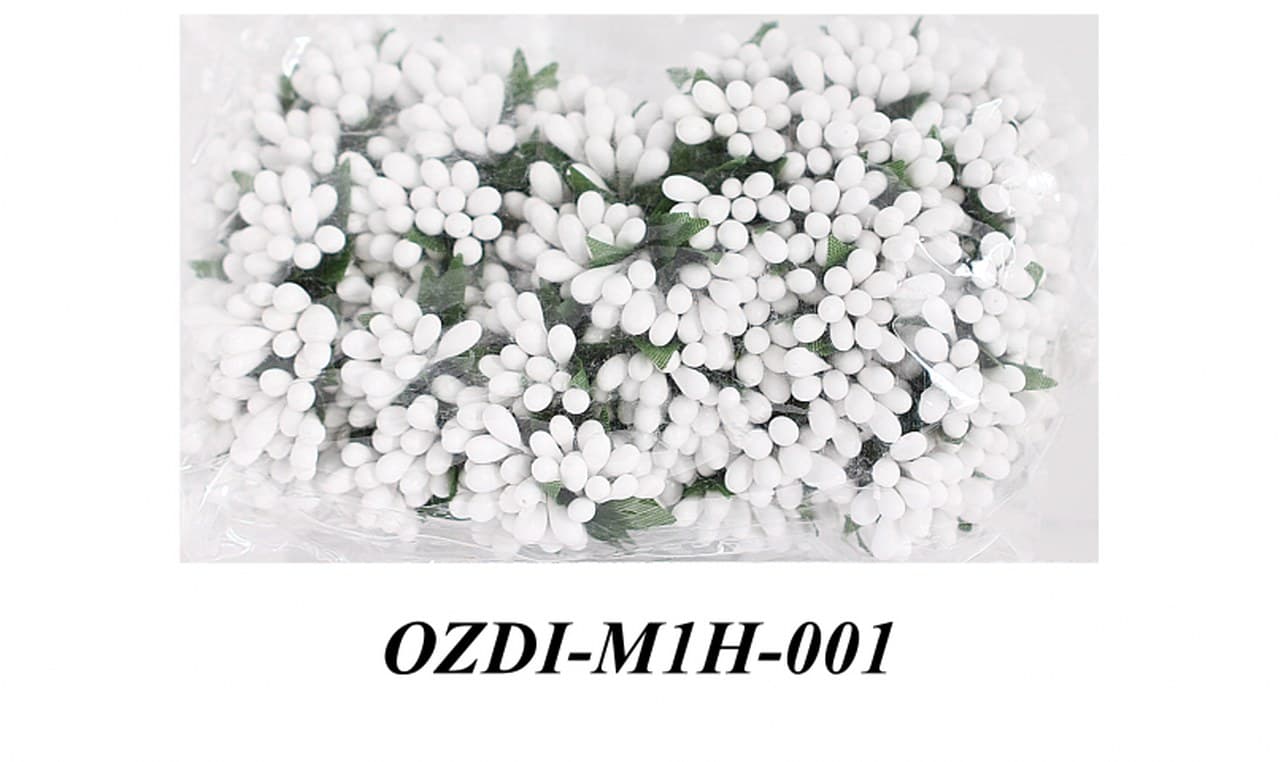 Pręciki na drucie ryż śr.2cm/6x12szt, białe