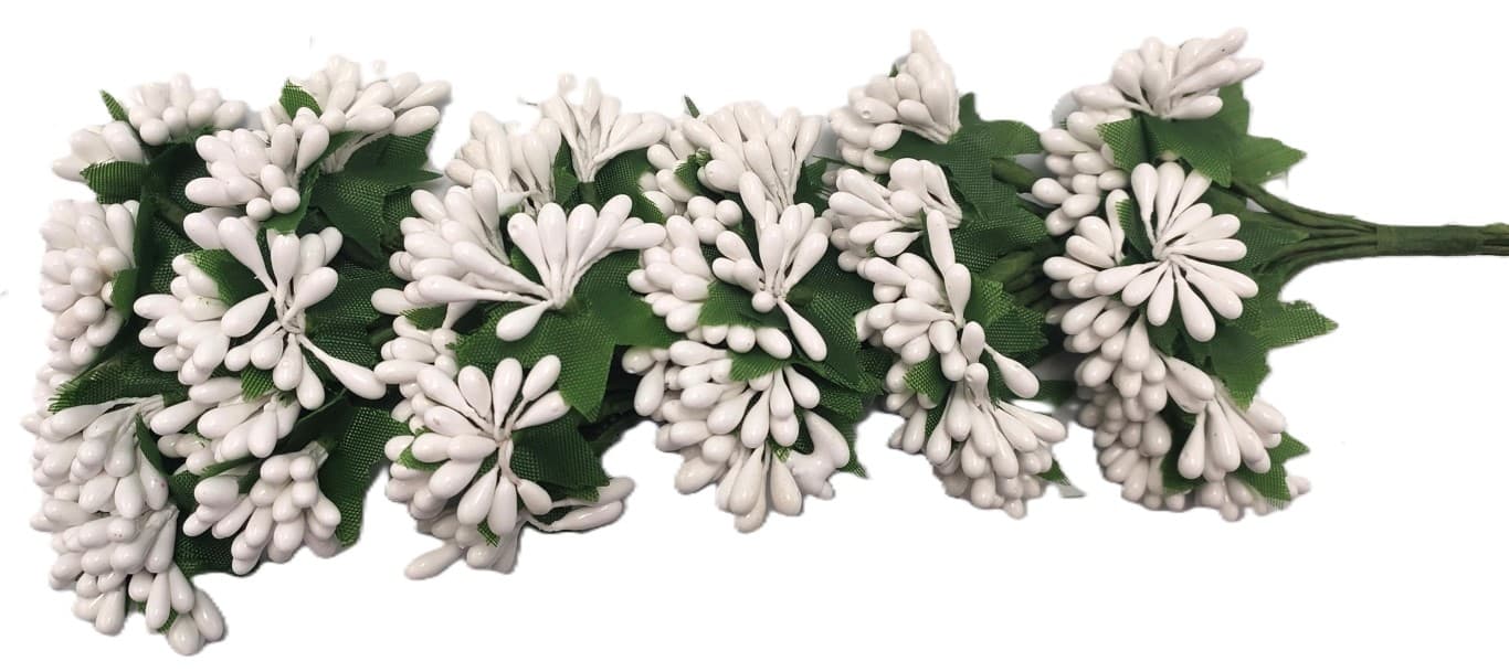 Pręciki na drucie ryż śr.2cm/6x12szt, białe