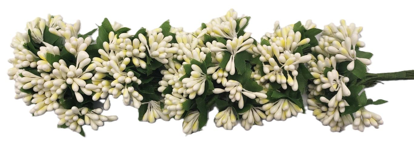 Pręciki na drucie ryż śr.2cm/6x12szt, kremowe