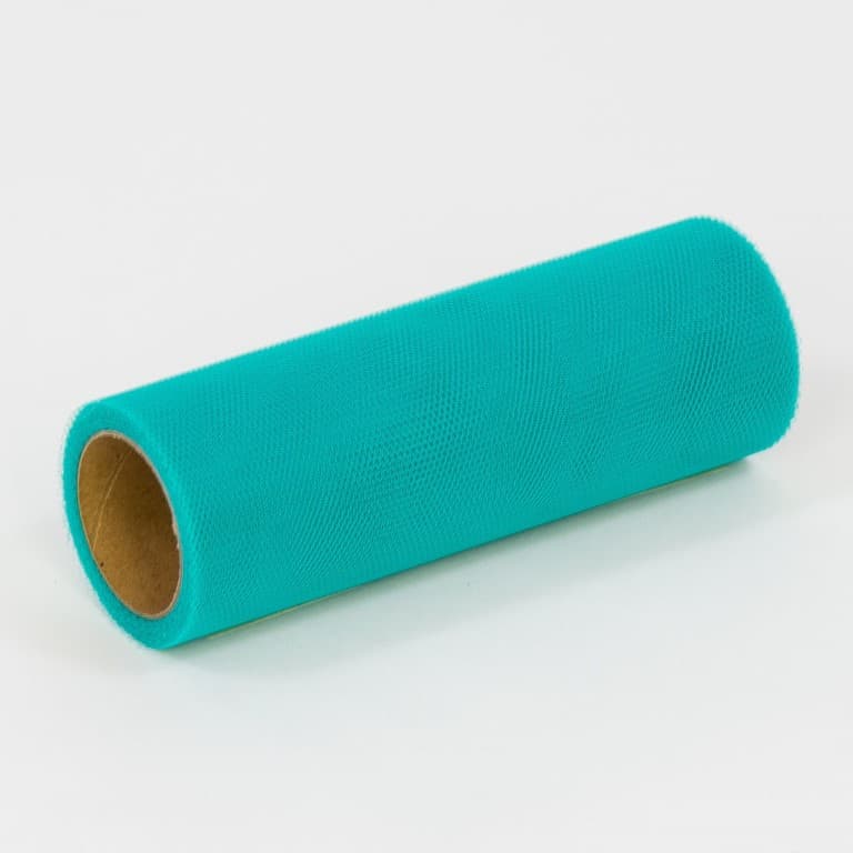 Tiul drobny, 15cm/9m, turkusowy