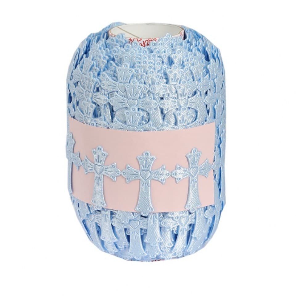 Aplikacje krzyżyk 25x30mm, 44szt. błękitny