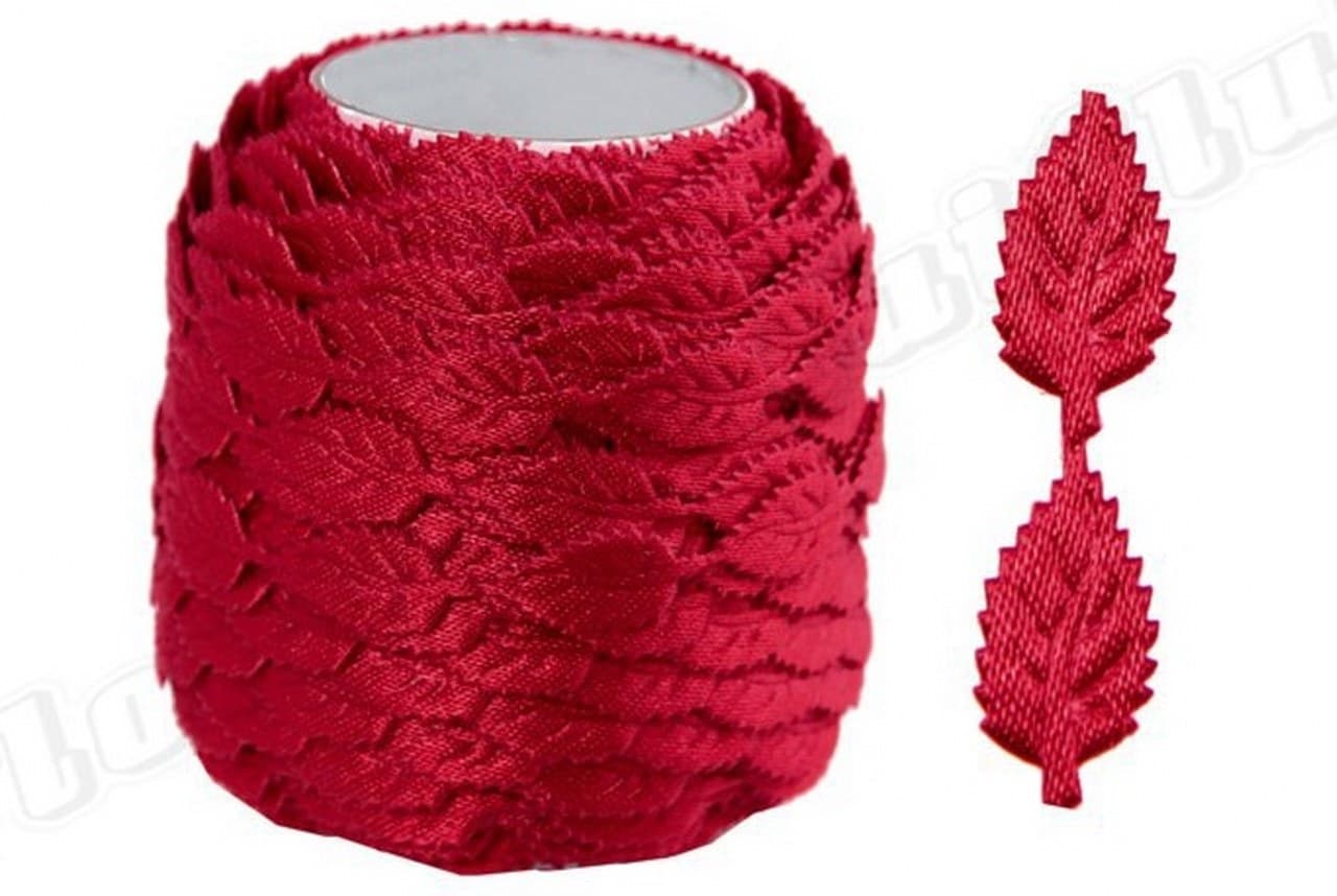 Aplikacje listek mały bordowy. 1mb