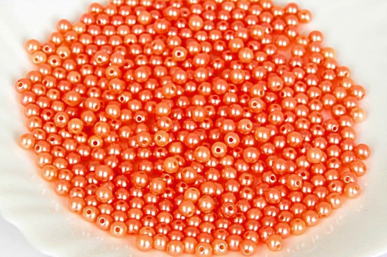 Koraliki (perełki) z dziurką, śr. 8mm pomarańczowe