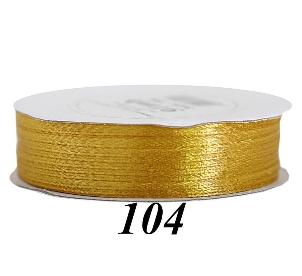 Wstążka satynowa 3mm/91mb, prawdziwe złoto