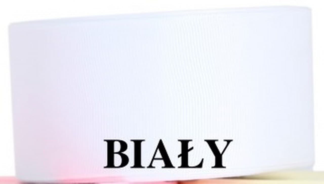 Wstążka rypsowa, 50mm/22mb, biała