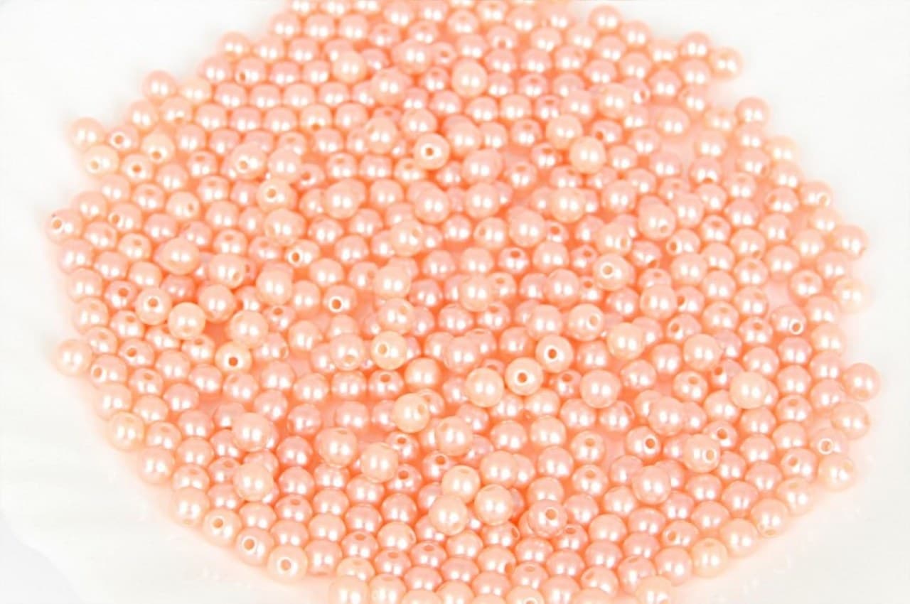 Koraliki (perełki) z dziurką, śr. 8mm łososiowe