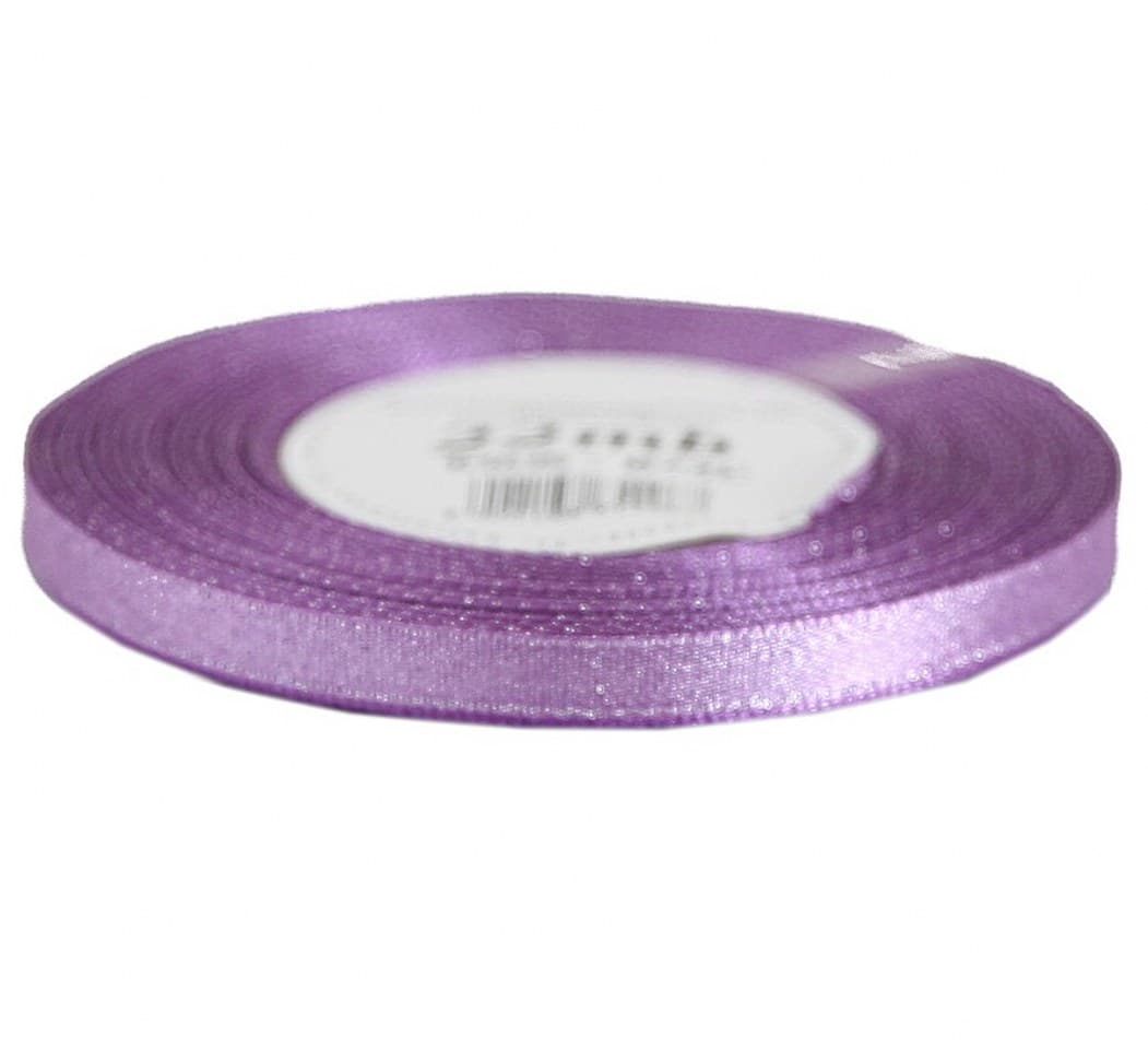 Wstążka satynowa z brokatem 6mm/22mb, c.wrzosowa