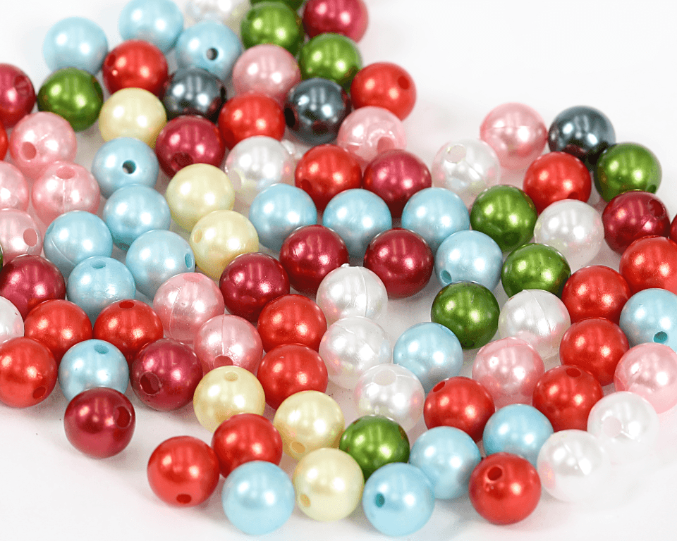 Perełki z dziurką, 10mm/50g, miks kolor