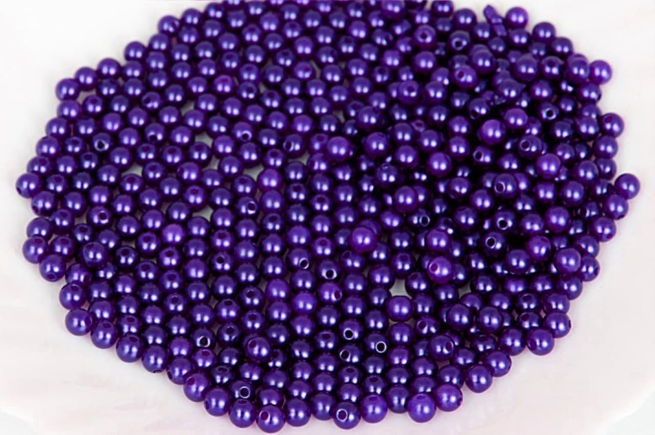 Koraliki (perełki) z dziurką, śr. 8mm fioletowe