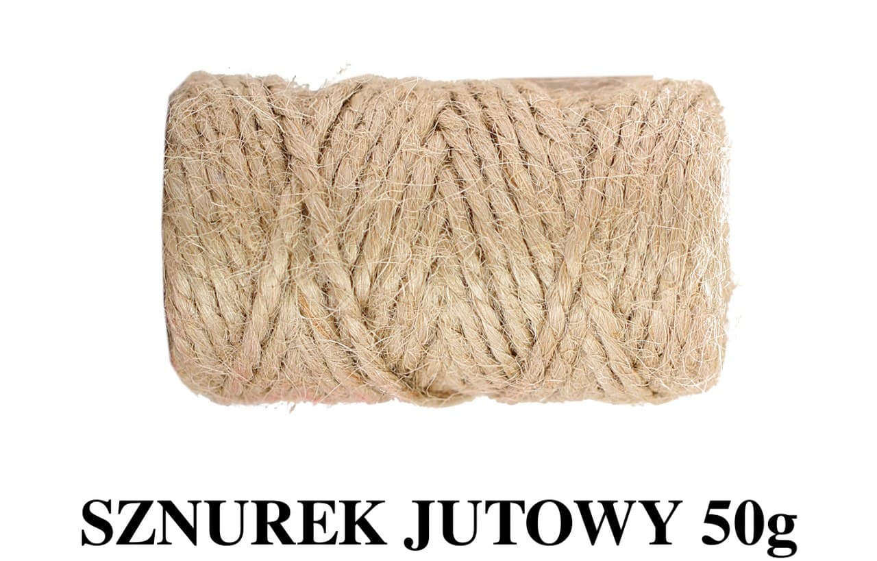Sznurek jutowy, 50g/25mb, naturalny