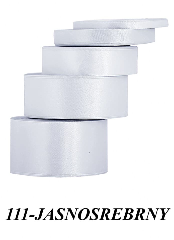 Wstążka satynowa 6mm/32mb, jasnosrebrna