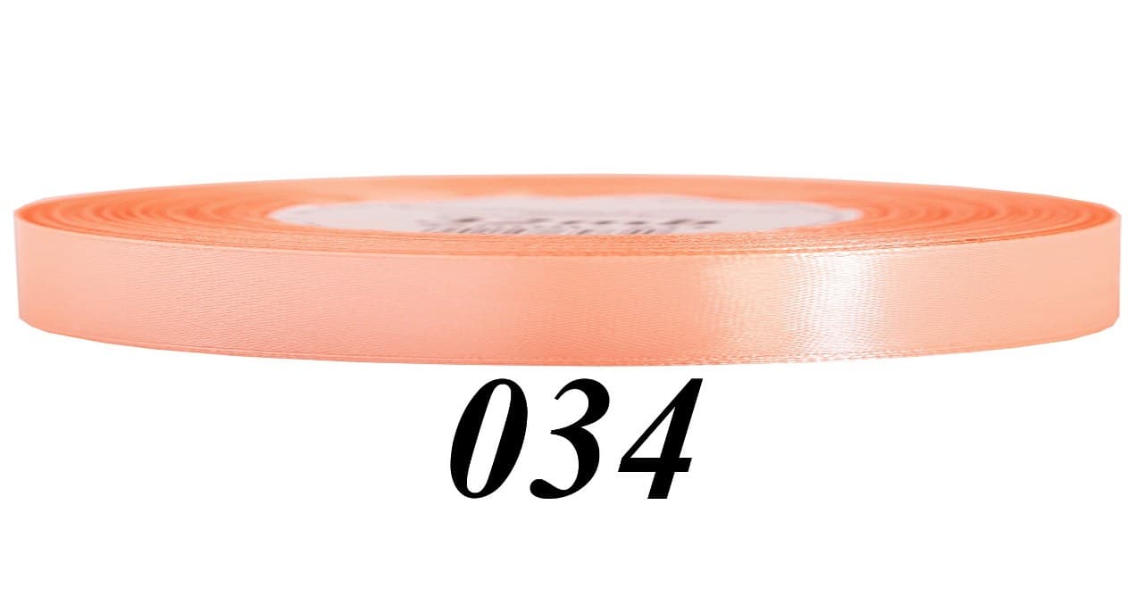 Wstążka satynowa 6mm/32mb, morelowa