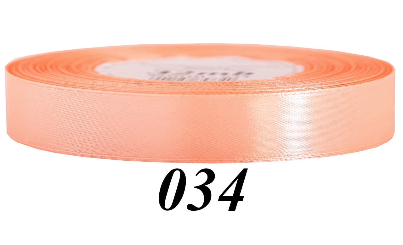 Wstążka satynowa 12mm/32mb, morelowa