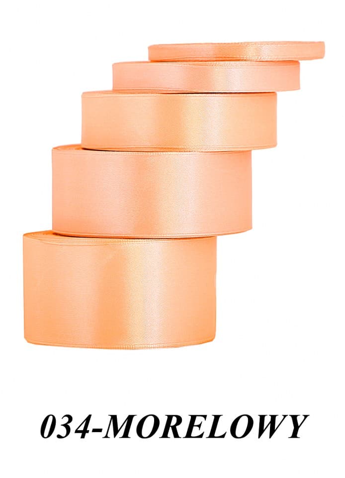 Wstążka satynowa 12mm/32mb, morelowa