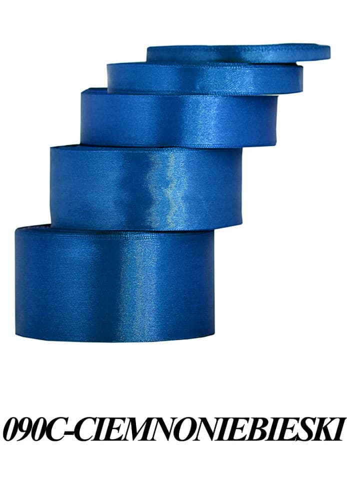 Wstążka satynowa 12mm/32mb, ciemnoniebieska