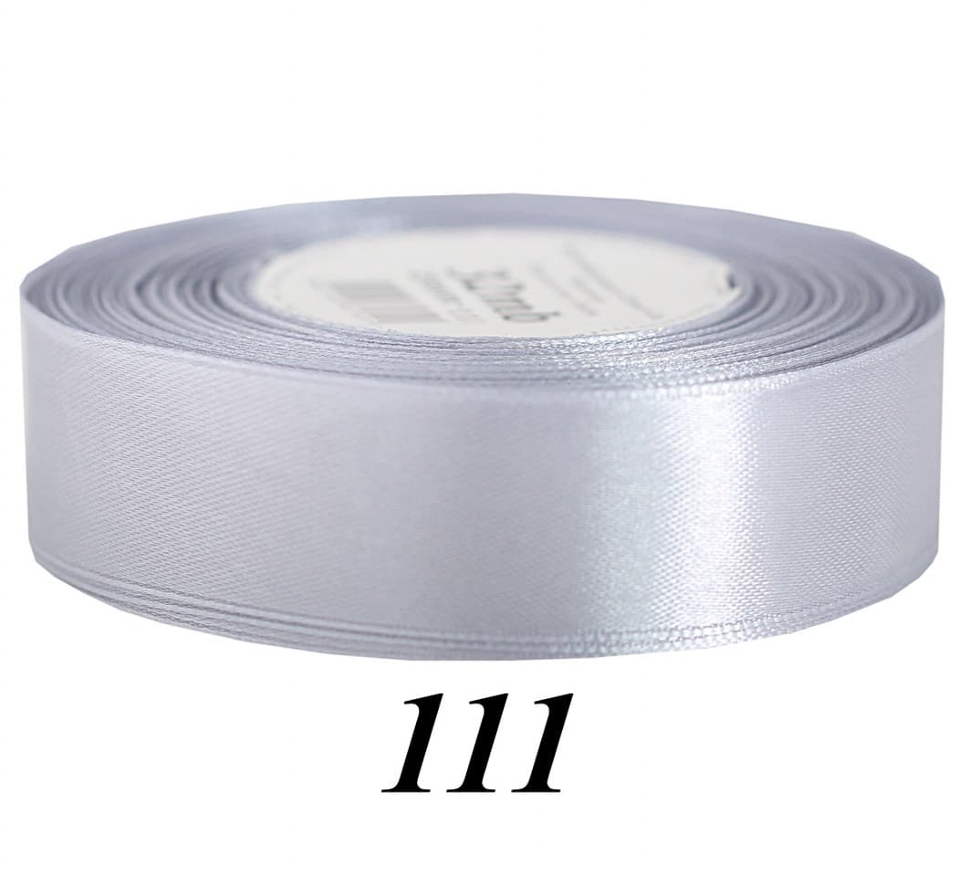 Wstążka satynowa 25mm/32mb, jasnosrebrna