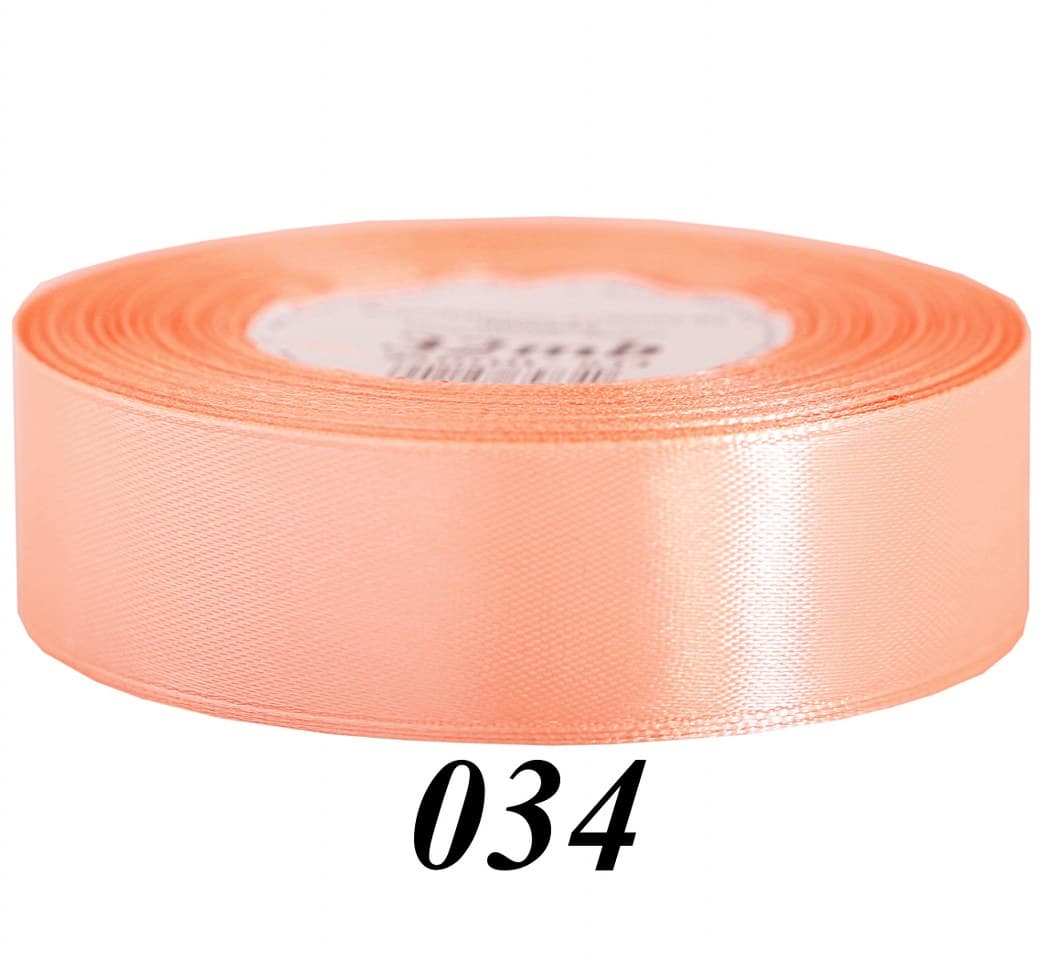 Wstążka satynowa 25mm/32mb, morelowa