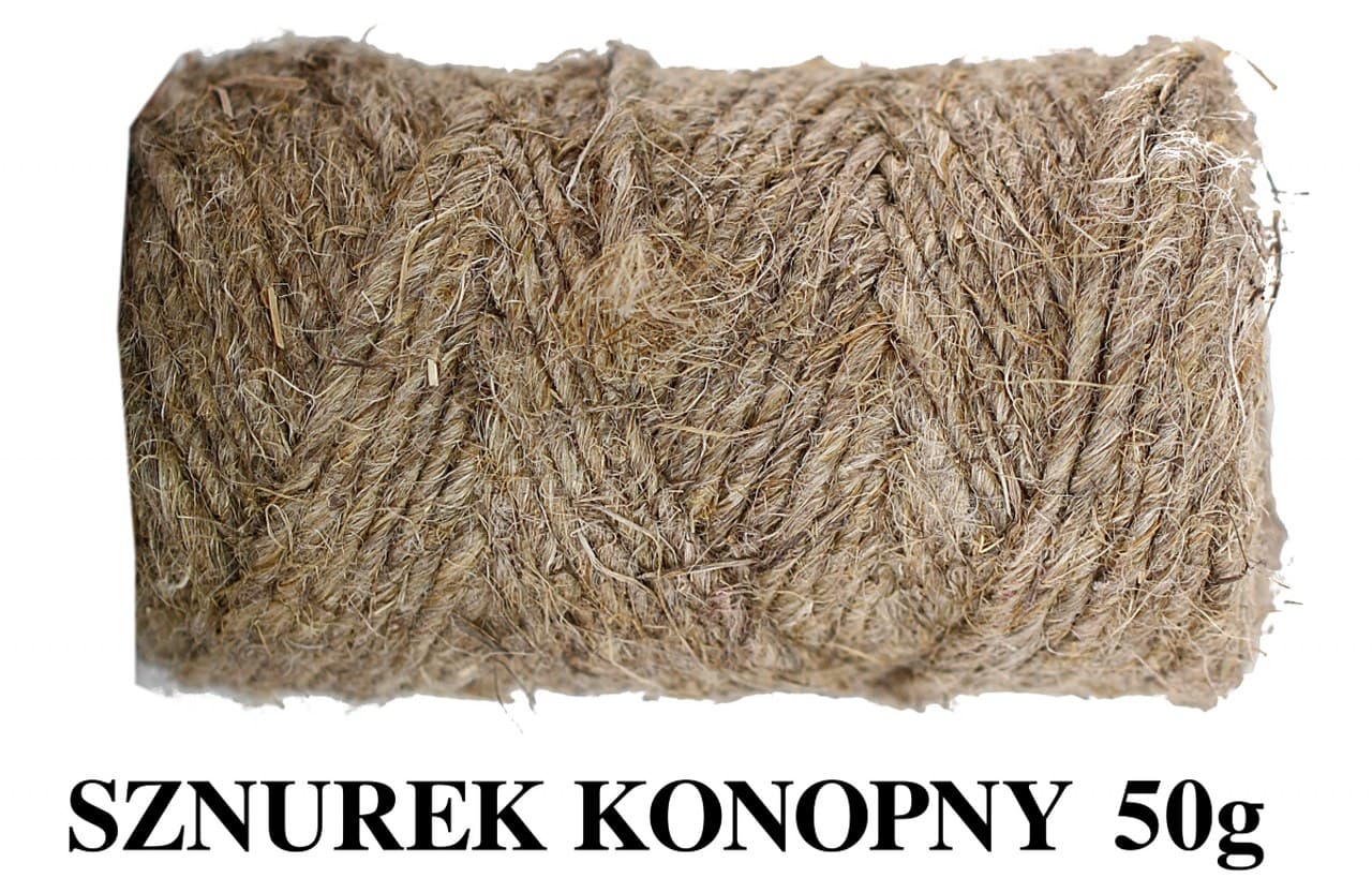Sznurek konopny, waga 50 gram, dł. 25 metrów