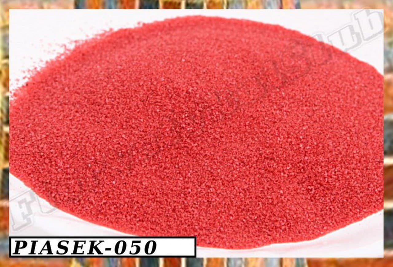 Piasek kwarcowy 0,1-0,4mm, 0,5kg, czerwony