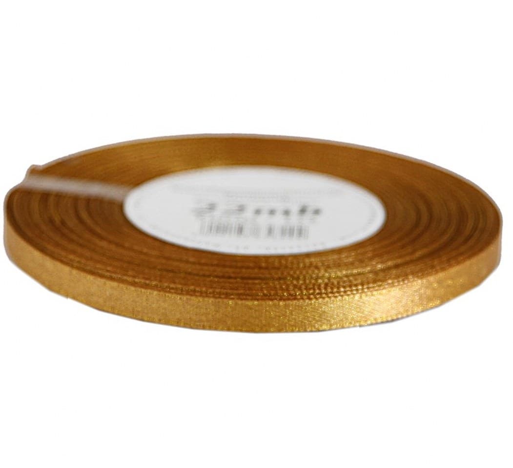 Wstążka satynowa z brokatem 6mm/22mb, cappuccino