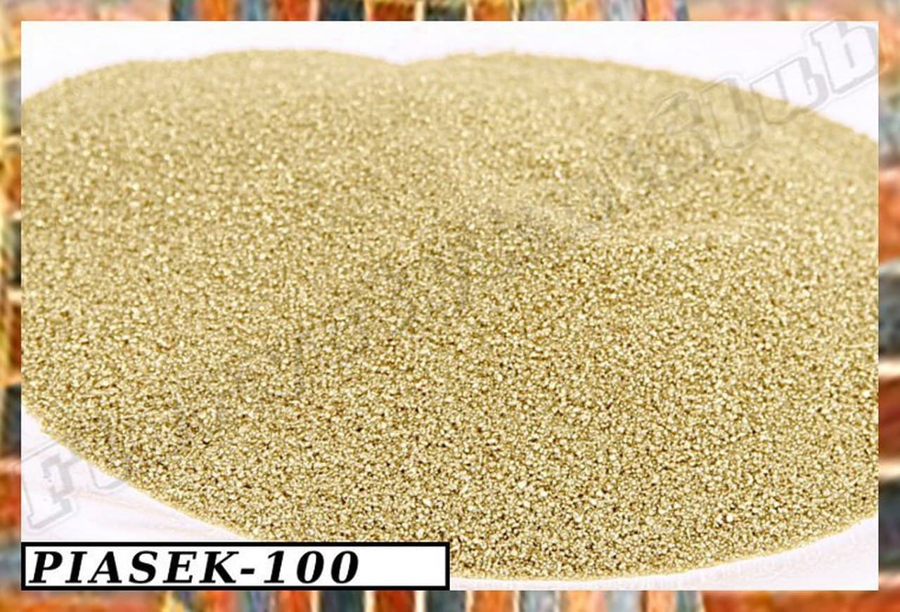 Piasek kwarcowy 0,1-0,4mm, 0,5kg, złoty błysk