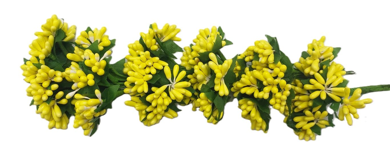 Pręciki na drucie ryż śr.2cm/6x12szt, żółte