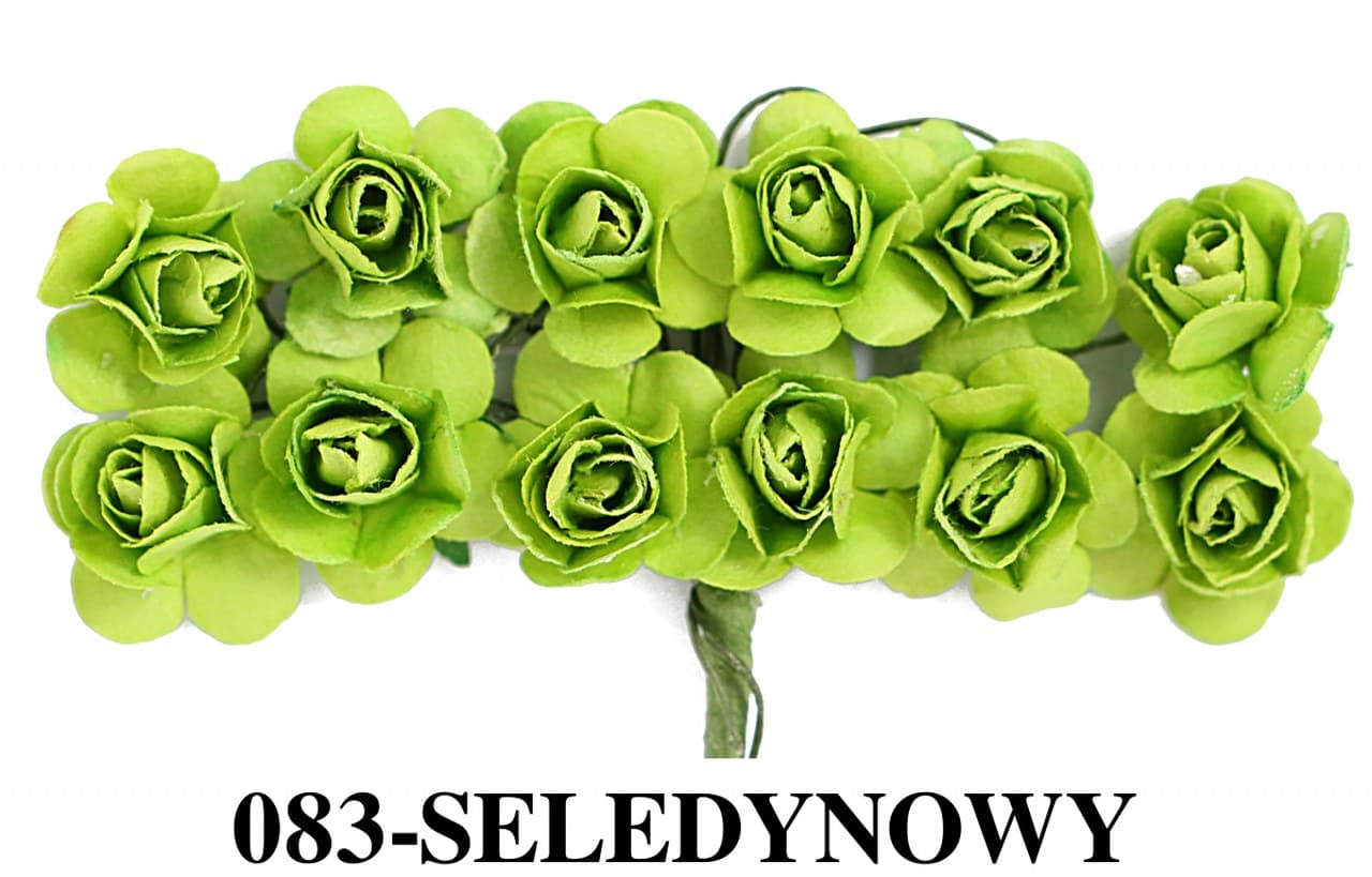 Kwiaty papierowe 20mm/72szt, seledynowe