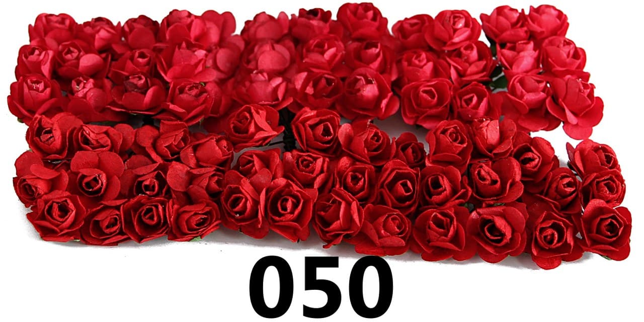 Kwiaty papierowe 20mm/72szt, czerwone