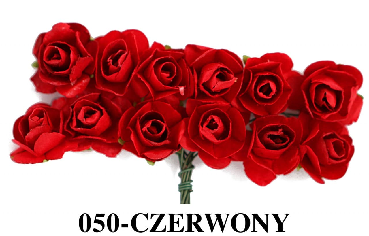 Kwiaty papierowe 20mm/72szt, czerwone