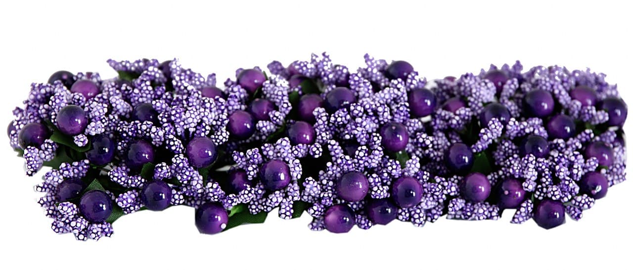 Kolorowe pręciki ryż+perła śr.2cm/72szt, śliwkowe