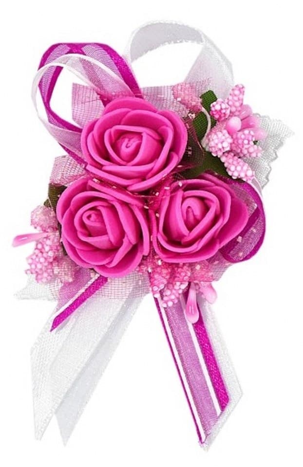 Duży kotylion dla rodziców 6x9cm, amarantowy