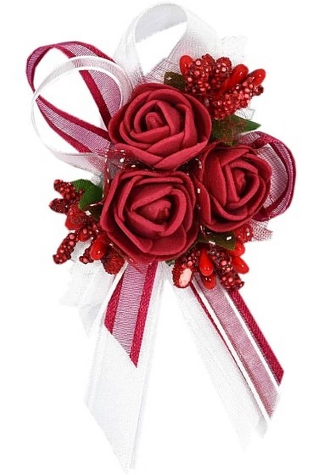 Duży kotylion dla rodziców 6x9cm, bordowy