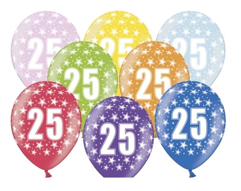 Balon urodzinowy, wys. 30 cm, cyfra 25