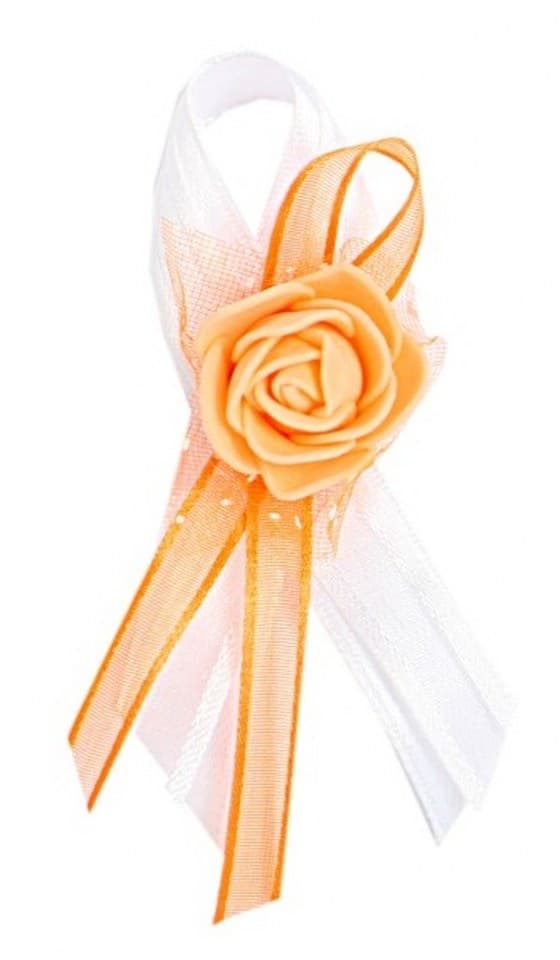 Kotylion z kwiatem piankowym dla gości, pomarańcz