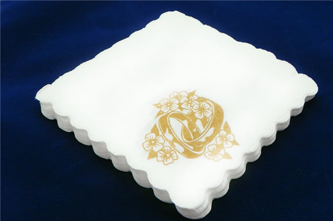 Serwetki Gastronomiczne ślubne 15x15cm białe