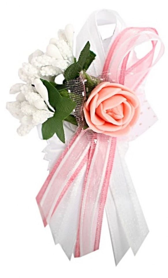 Kotylion dla rodziców 1 kwiat, 7x10cm, różowy