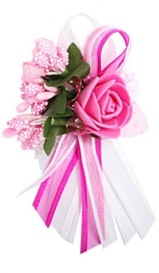 Kotylion dla rodziców 1 kwiat, 7x10cm, amarantowy