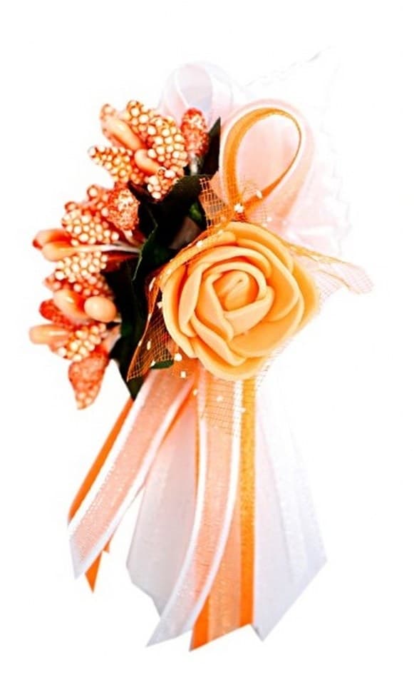 Kotylion dla rodziców 1 kwiat, 7x10cm, łososiowy