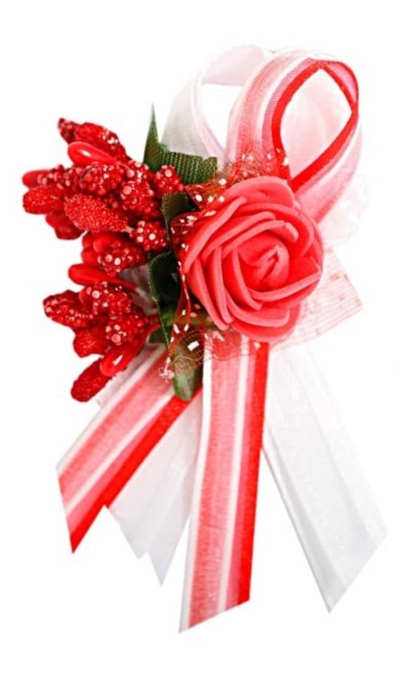 Kotylion dla rodziców 1 kwiat, 7x10cm, czerwony