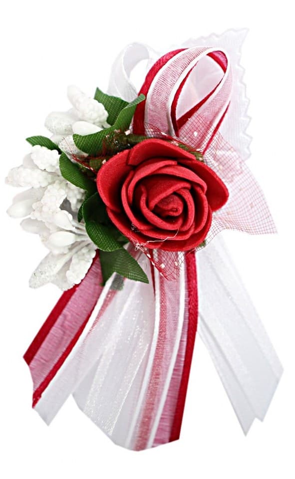 Kotylion dla rodziców 1 kwiat, 7x10cm, bordowy