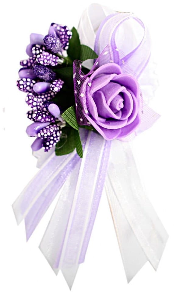 Kotylion dla rodziców 1 kwiat, 7x10cm, wrzosowy