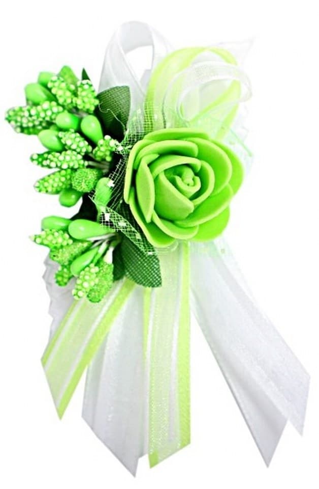 Kotylion dla rodziców 1 kwiat, 7x10cm, seledynowy