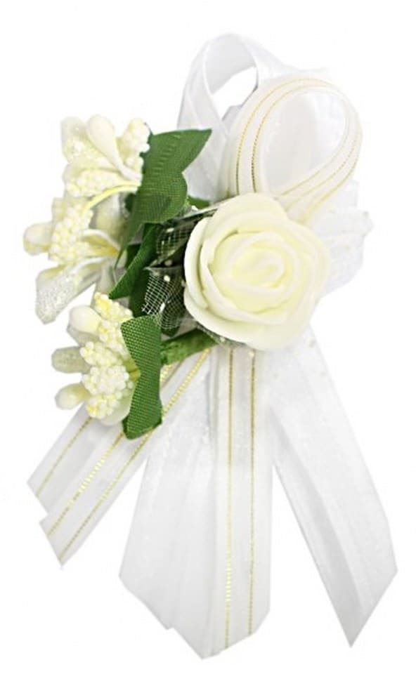 Kotylion dla rodziców 1 kwiat, 7x10cm, krem/złoto