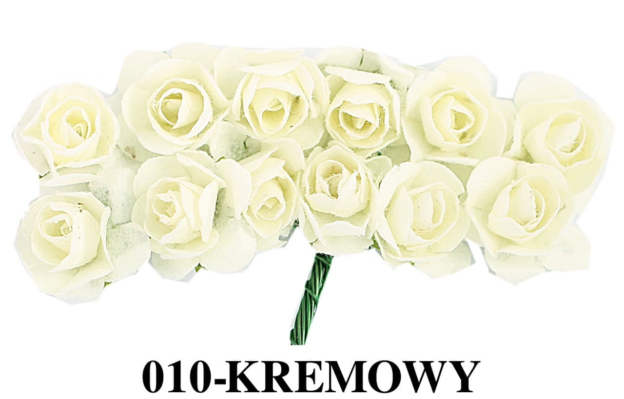 Kwiaty papierowe 20mm/72szt, kremowe