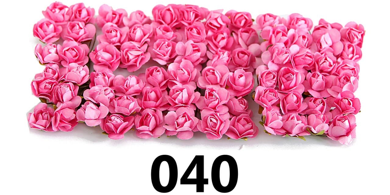 Kwiaty papierowe 15mm/72szt, różowe