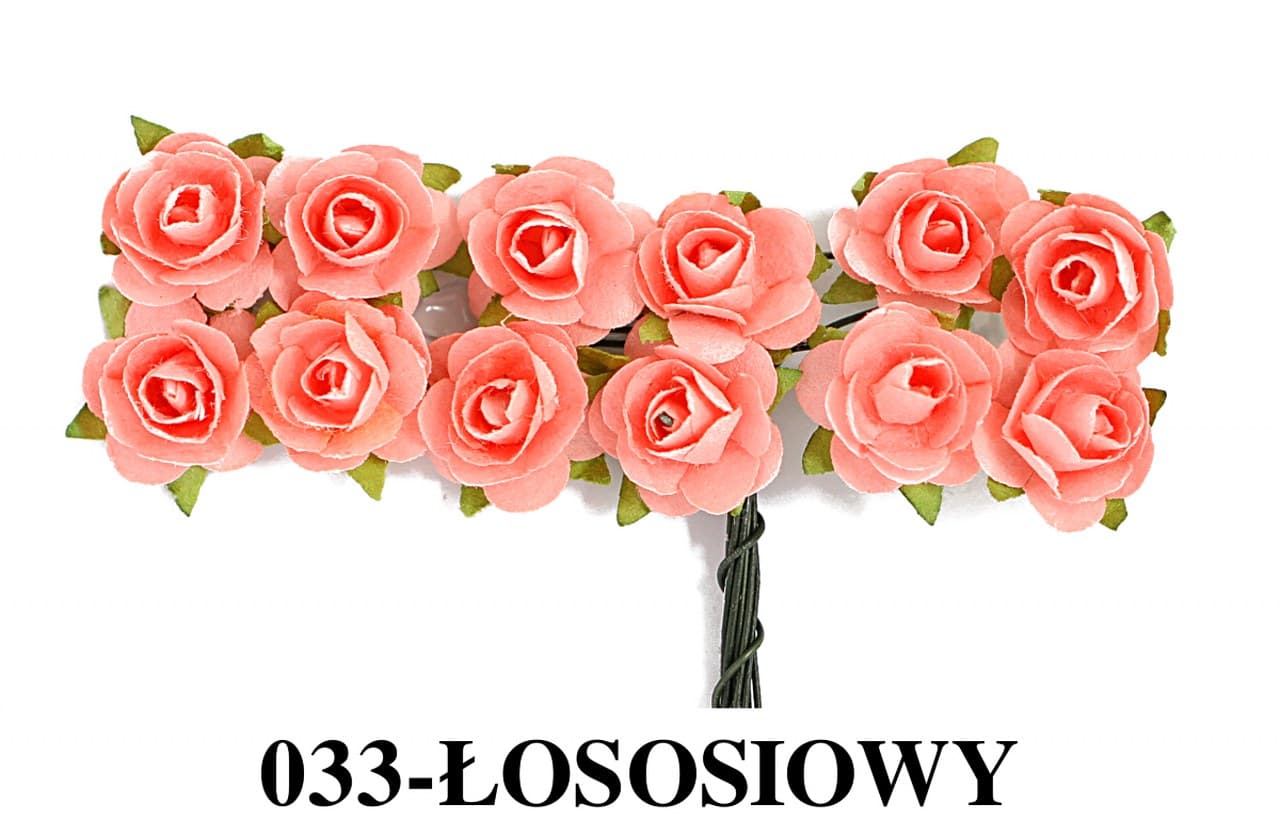 Kwiaty papierowe 15mm/72szt, łososiowe